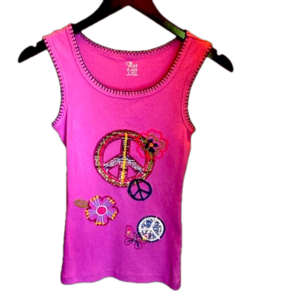 Girls size 10/12 Peace sign Top in Purple